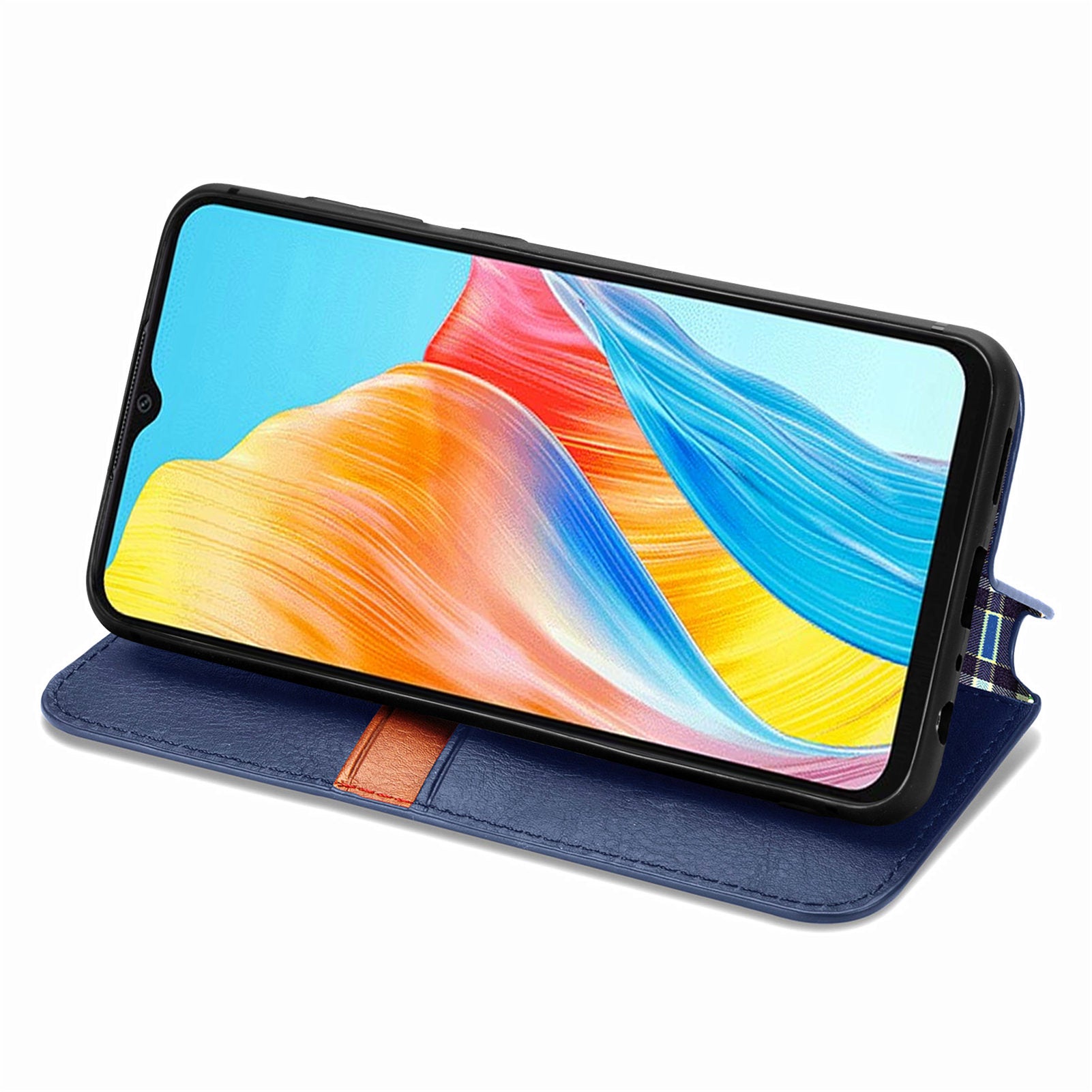 For Oppo A38 4G / A18 4G Magnetic Case Imprinted Rhombus Pattern Wallet Phone Protector For Oppo A38 4G / A18 4G Magnetic Case Imprinted Rhombus Pattern Wallet Phone Protector